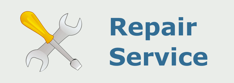 Wrench and screwdriver icon beside the words Repair Service